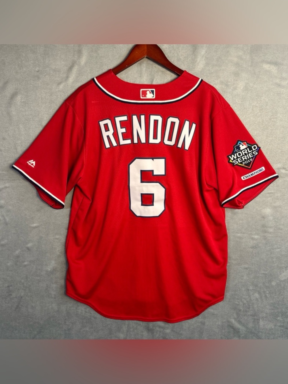 Majestic Nationals Rendon #6 2019 World Series Champions Jersey Men’s Size Large